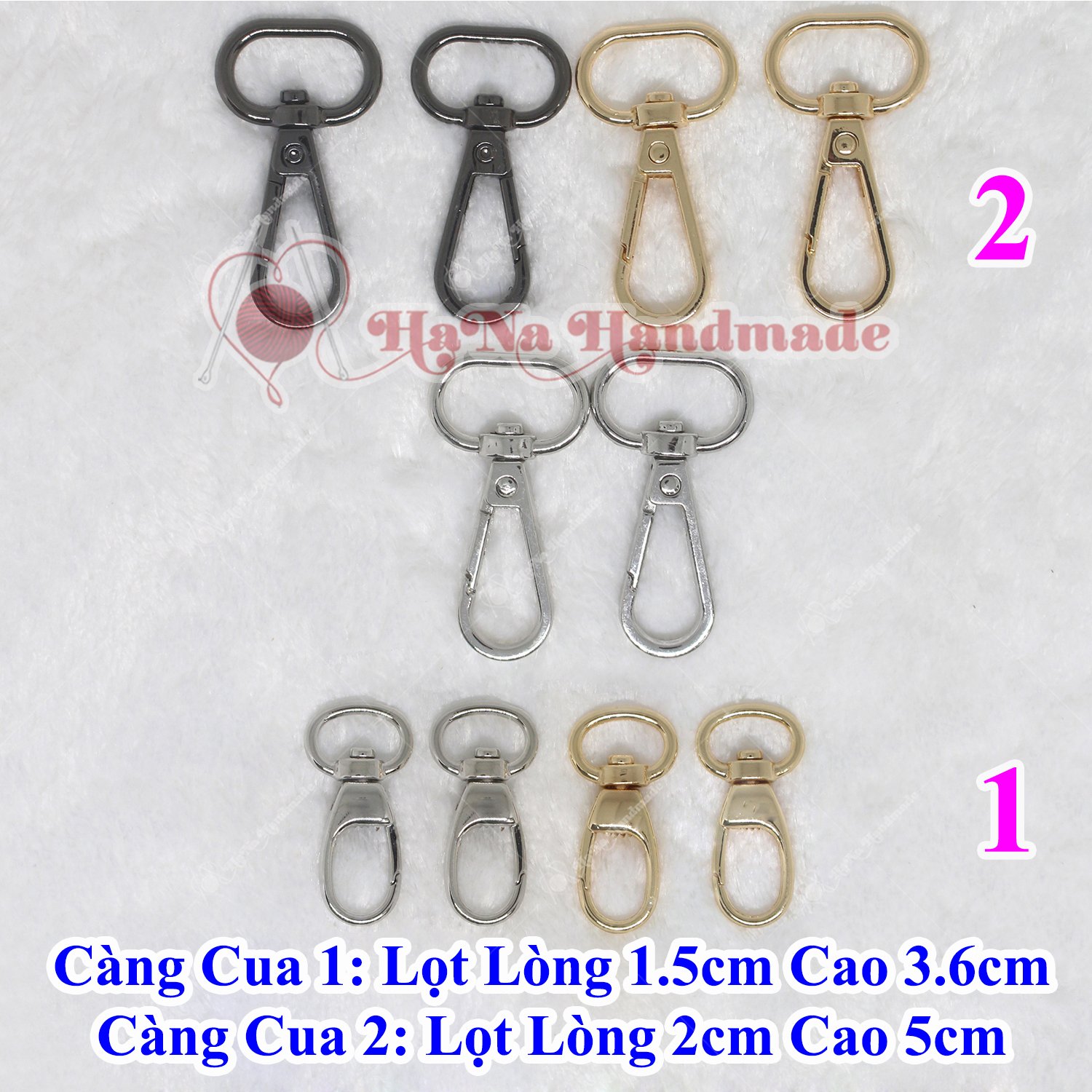 càng cua 12k gắn túi xách