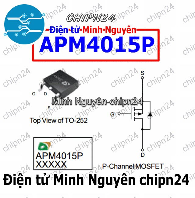 [2 con] (SOP) Mosfet Dán APM4015 TO-252 45A 40V Kênh P (SMD) (APM4015N 4015) - HH003628
