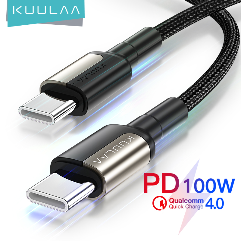 KUULAA Cáp PD 100W USB C 20V / 5A Dây sạc Ouick Ngày sạc nhanh Cáp nylon bện mật độ cao Bền hơn cho Macbook pro Huawei Samsung Xiaomi