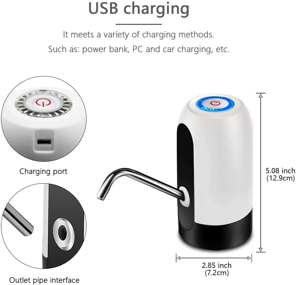 Bộ hỗ trợ bơm rót nươc tự động xài pin sạc -  Vòi bơm nước tự động Bình bơm rót nước tự động-  dụng cụ lấy nước