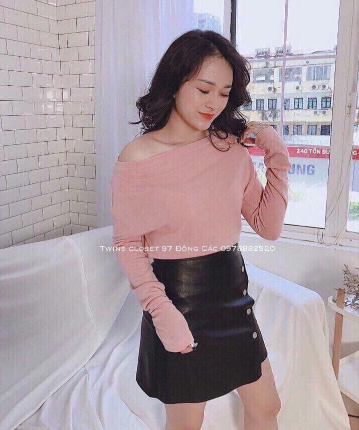Áo thun trễ vai sàng điệu Dài Tay