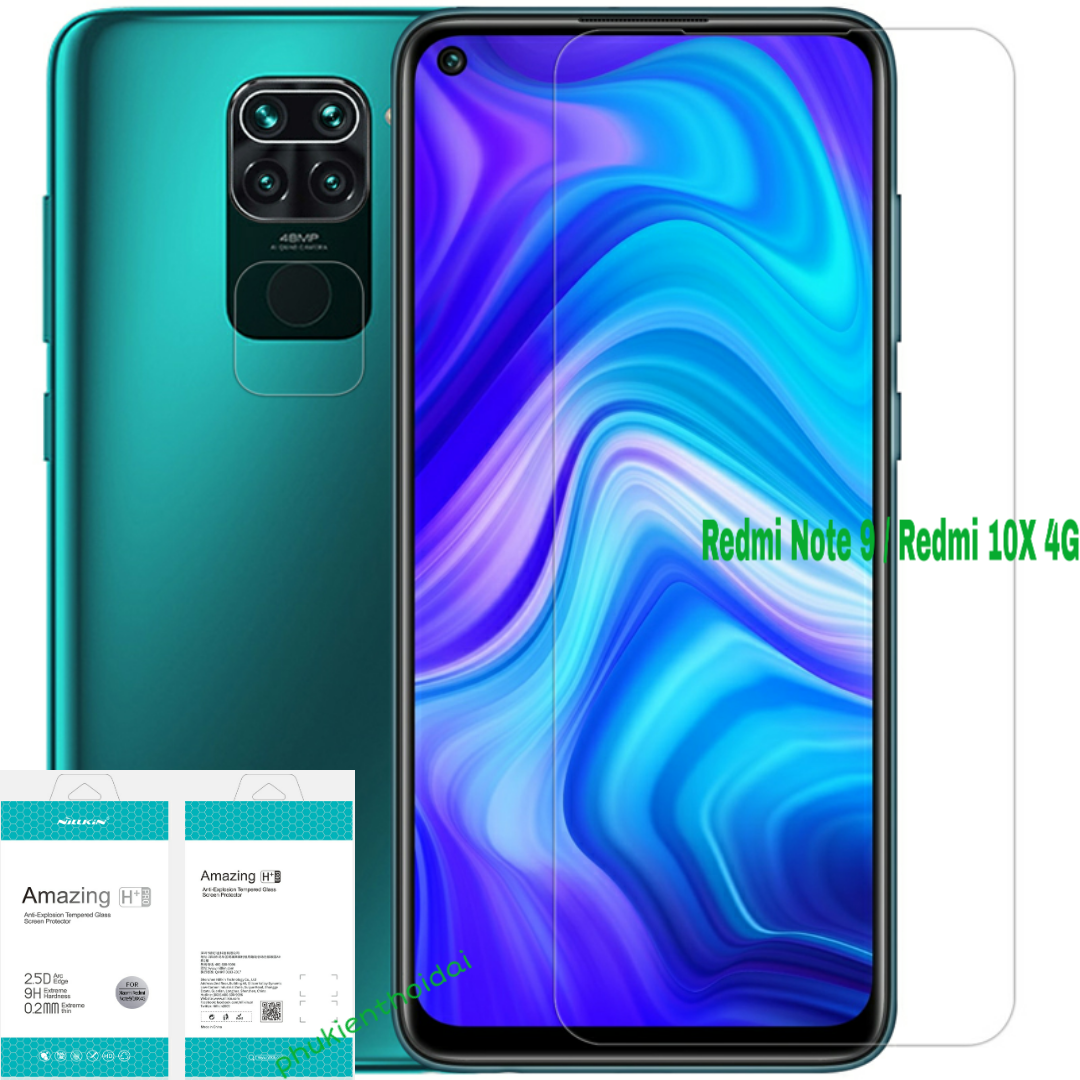 Cường lực Xiaomi Redmi Note 9 / Redmi 10X 4G hiệu Nillkin 9H+ Pro trong suốt trơn mượt cao cấp ( check code )