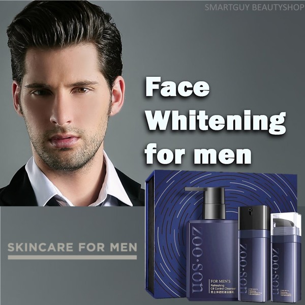 ZOO SON Bộ chăm sóc da mặt dành cho nam giới (Sữa rửa mặt 150ml+toner hoa hồng 90ml+Kem dưỡng ẩm 80ml) giúp dưỡng ẩm làm sạch sâu, kiềm dầu,dưỡng trắng, ngăn ngừa mụn