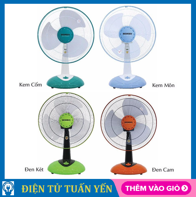 Quạt bàn Senko B1612 công suất 47W, 3 tốc độ gió (màu ngẫu nhiên) - Hàng chính hãng