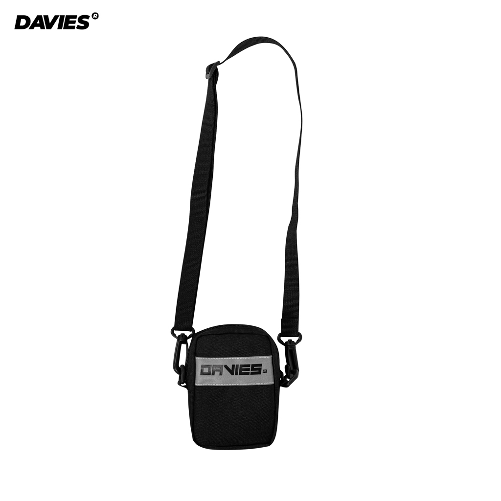 Túi đeo chéo mini nam nữ phản quang màu đen local brand Davies I D-P33-P