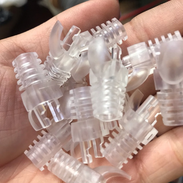 Vỏ bọc đầu mạng rj45 Cat6/Cat5e/Cat5 đầu chụp bảo vệ dây chắc chắn trong suốt cao cấp