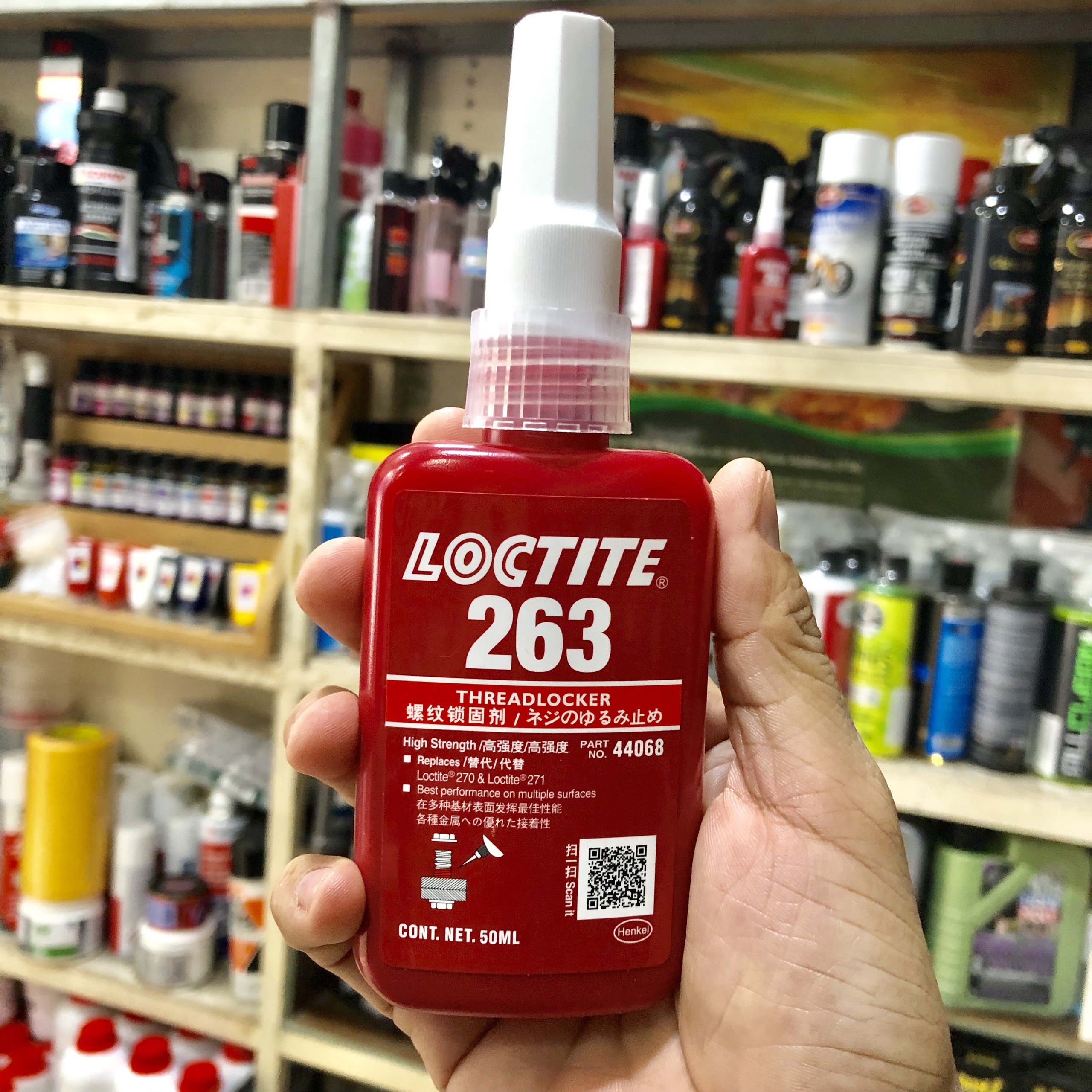 KEO DÁN KHÓA REN MÀU ĐỎ LOCTITE 263 HIGH STRENGTH THREADLOCKER 50ML