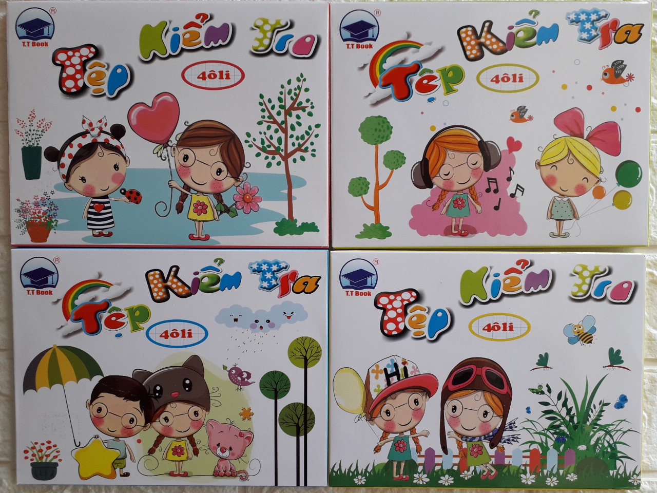 Combo 2 Tệp giấy kiểm tra 4 ôly