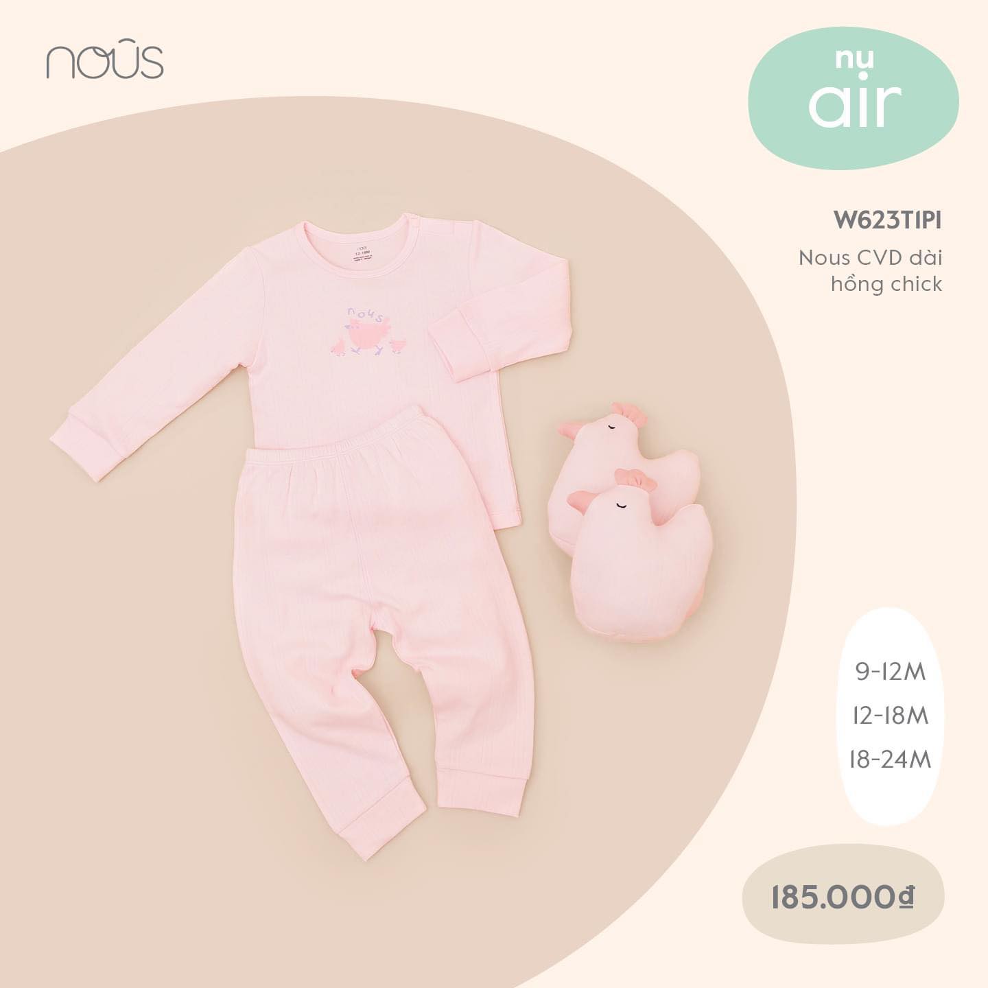 [HCM]Bộ cài vai dài - Nous petit / Nous air - Quần áo trẻ em