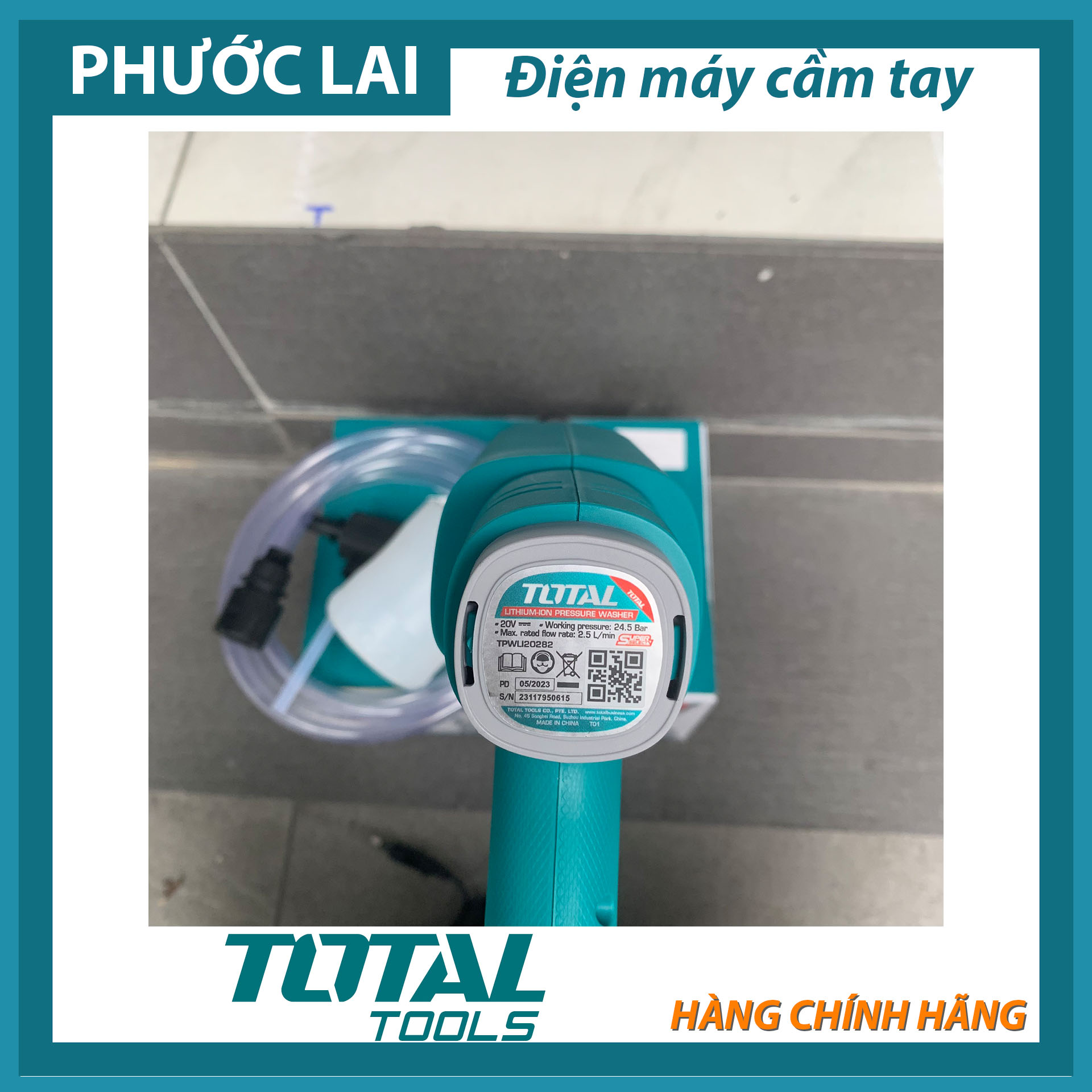 Máy xịt rửa dùng pin 20V (Chính Hãng) TOTAL TPWLI20282