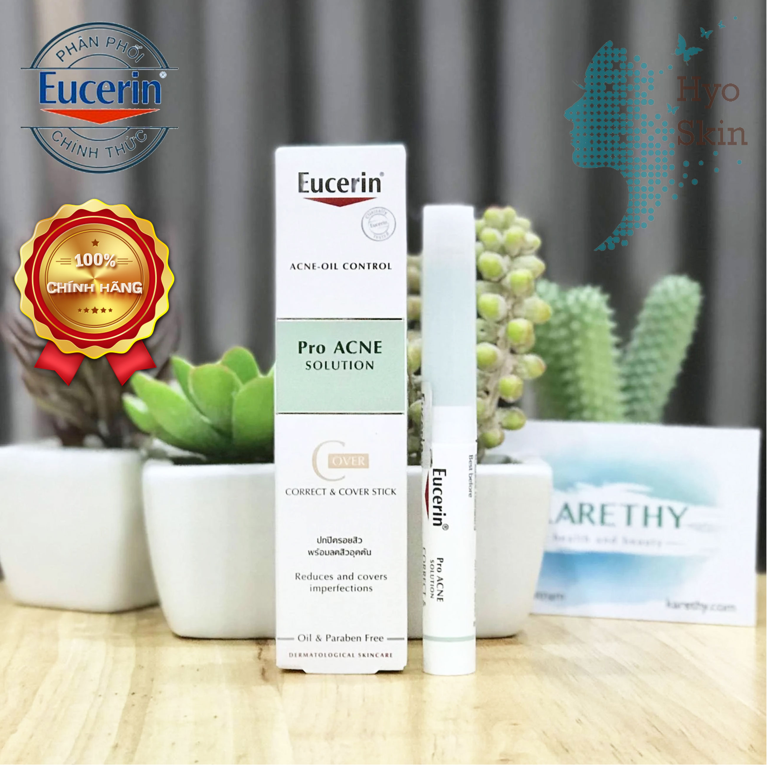 [CHÍNH HÃNG] Kem Che Khuyết Điểm EUCERIN PRO ACNE SOLUTION CORRECT & COVER STICK 2g