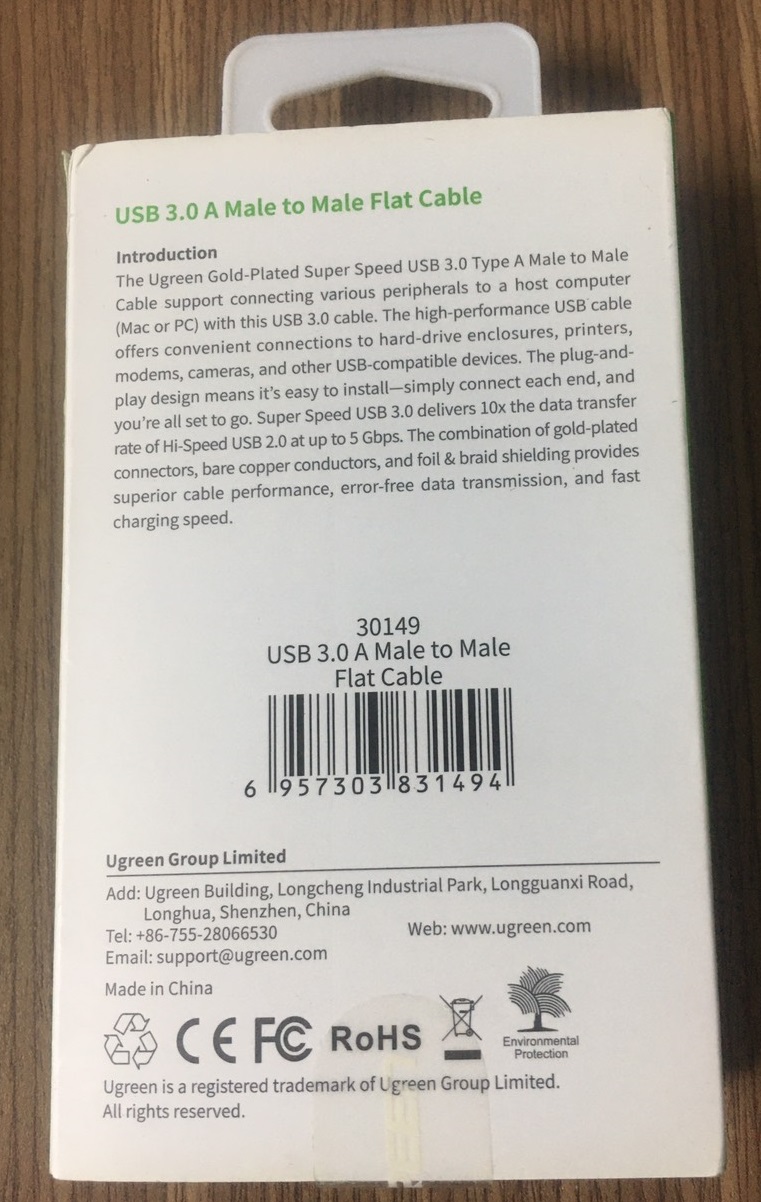[HCM]Cáp USB 3.0 2 đầu dương USB dài 1.5m Ugreen 30149 - Tốc độ 5Gbps