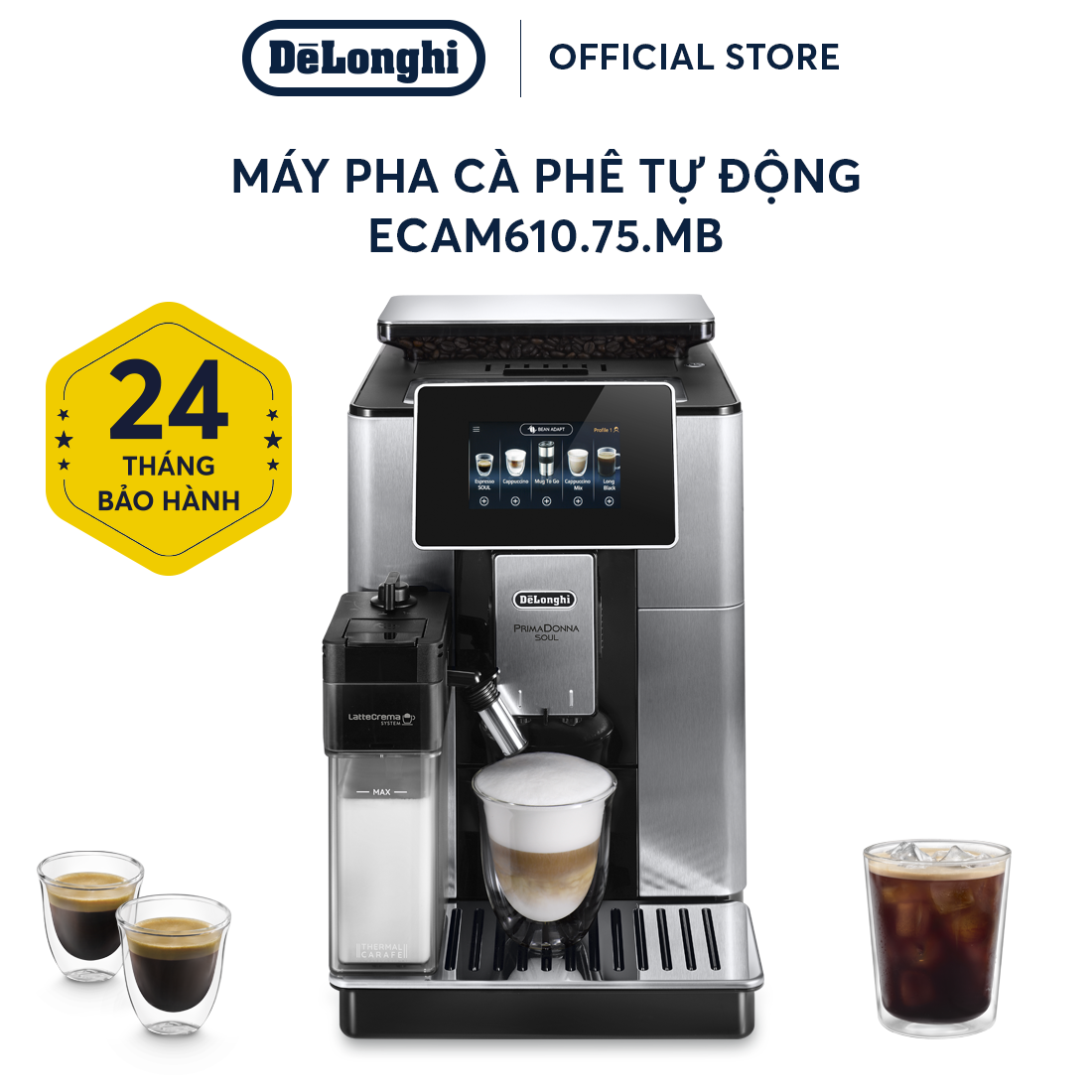 Máy pha cà phê tự động DeLonghi PrimaDonna Soul ECAM610.75.MB