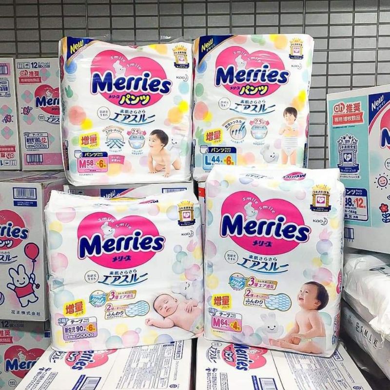 BỈM MERRIES DÁN size S (TÚI) cho bé từ 4-8kg