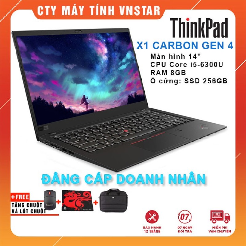 Laptop Lenovo ThinkPad X1 Carbon Gen 4 i5-6300U | 8GB | SSD 256GB | 14 | FHD - Hàng nhập khẩu USA Mới 99%