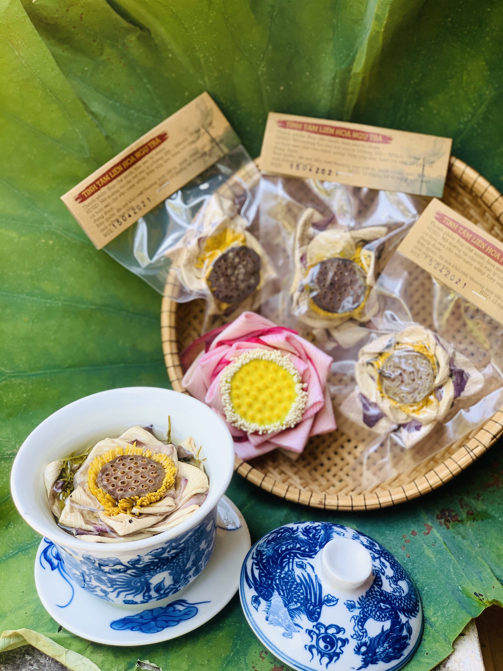 Trà Hoa Sen Hồng nguyên bông (sấy lạnh),