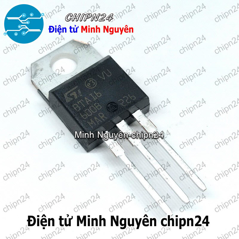 [2 con] (KT1) Triac BTA16-600B TO-220 16A 600V (BTA16-600 BTA16) - HH000684