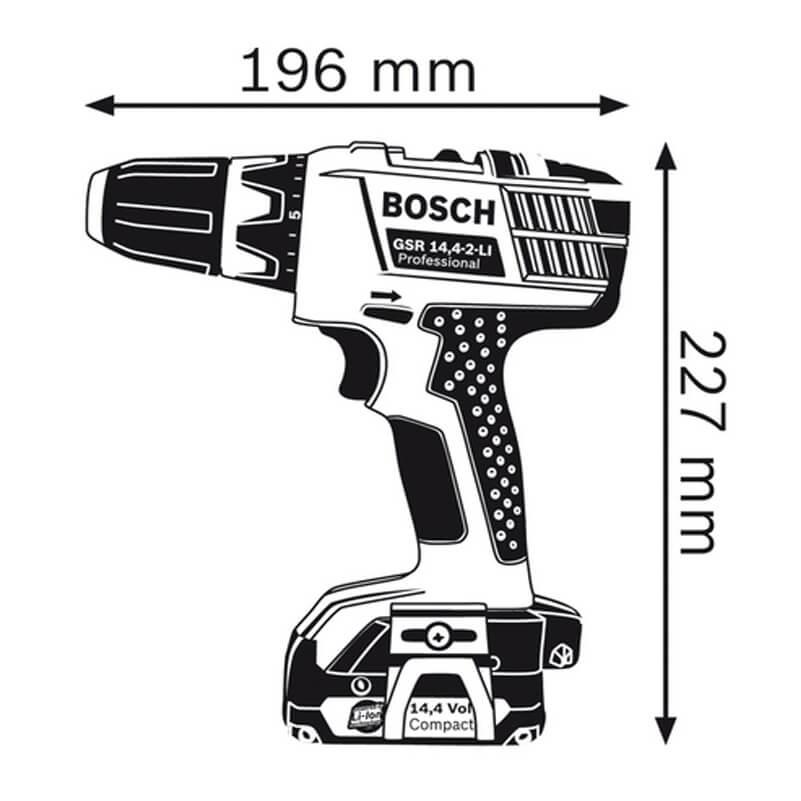 Máy khoan vặn vít dùng pin Bosch GSR 14.4-2-LI + Quà tặng áo mưa