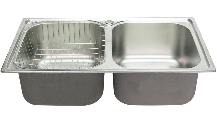 Chậu rửa chén Inox 2 hộc Eurolife EL-C8 (Trắng bạc)