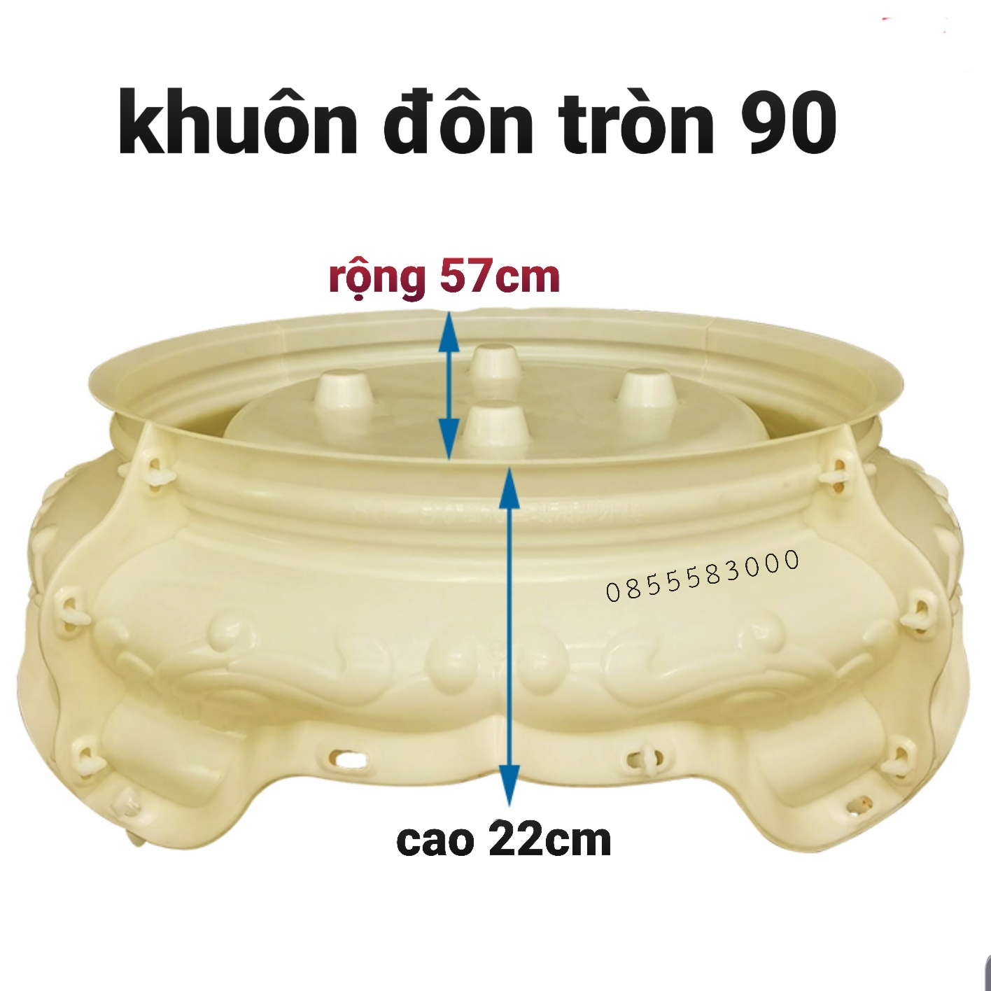 Khuôn đúc chậu cảnh tròn 90 và chân đôn ( khuôn ABS có lòng trong)
