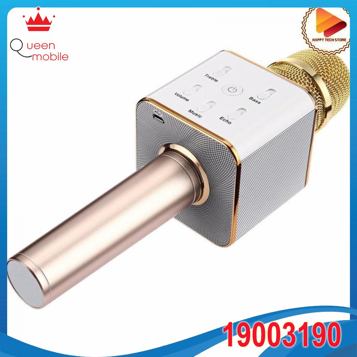 Micro hát karaoke kiêm loa bluetooth Q7 2017 new (vàng)