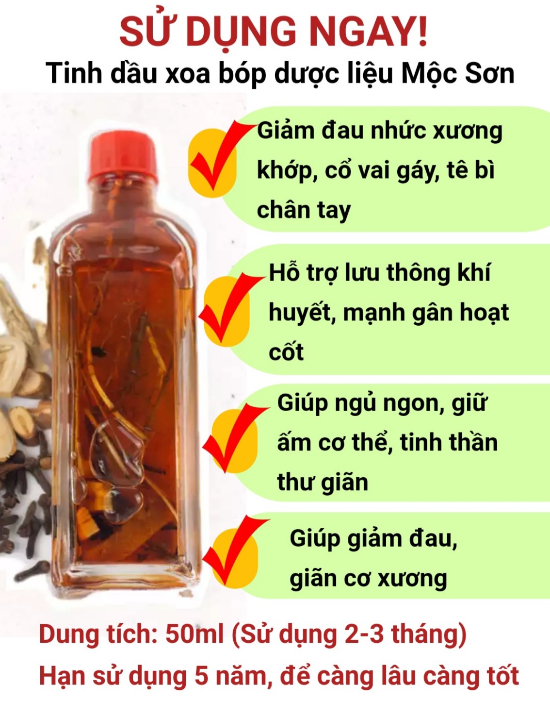Dầu xoa bóp dược liệu mộc sơn