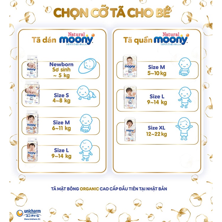Tã Quần Moony Natural Bông Organic XL32 (32 Miếng)