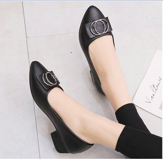 Giày cao gót công sở đế 3cm siêu mềm đính nơ tròn xinh xắn- hàng vnxk cực bền