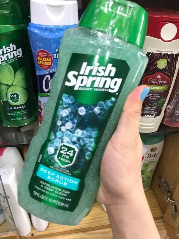Sữa Tắm Irish Spring 532ml Original, Deep Action Scrub, Exfoliating Clean, Aloe, Non Stop Fresh, Skin Hydration - Mỹ cao cấp