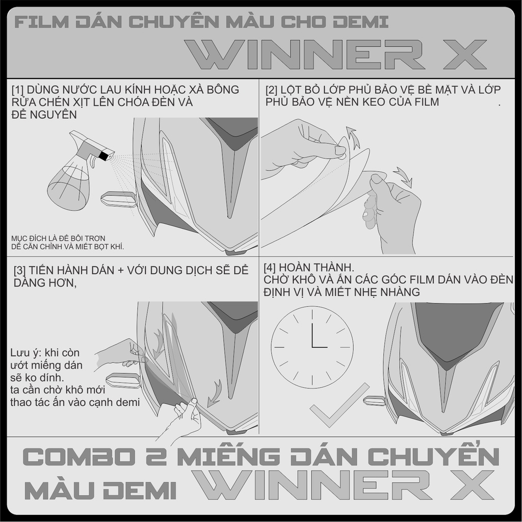 Decal Định Vị Winner X Honda Rs-X Chuyển Màu Demi Winner X 3 Lớp Chống Trầy Và Nổi Bật