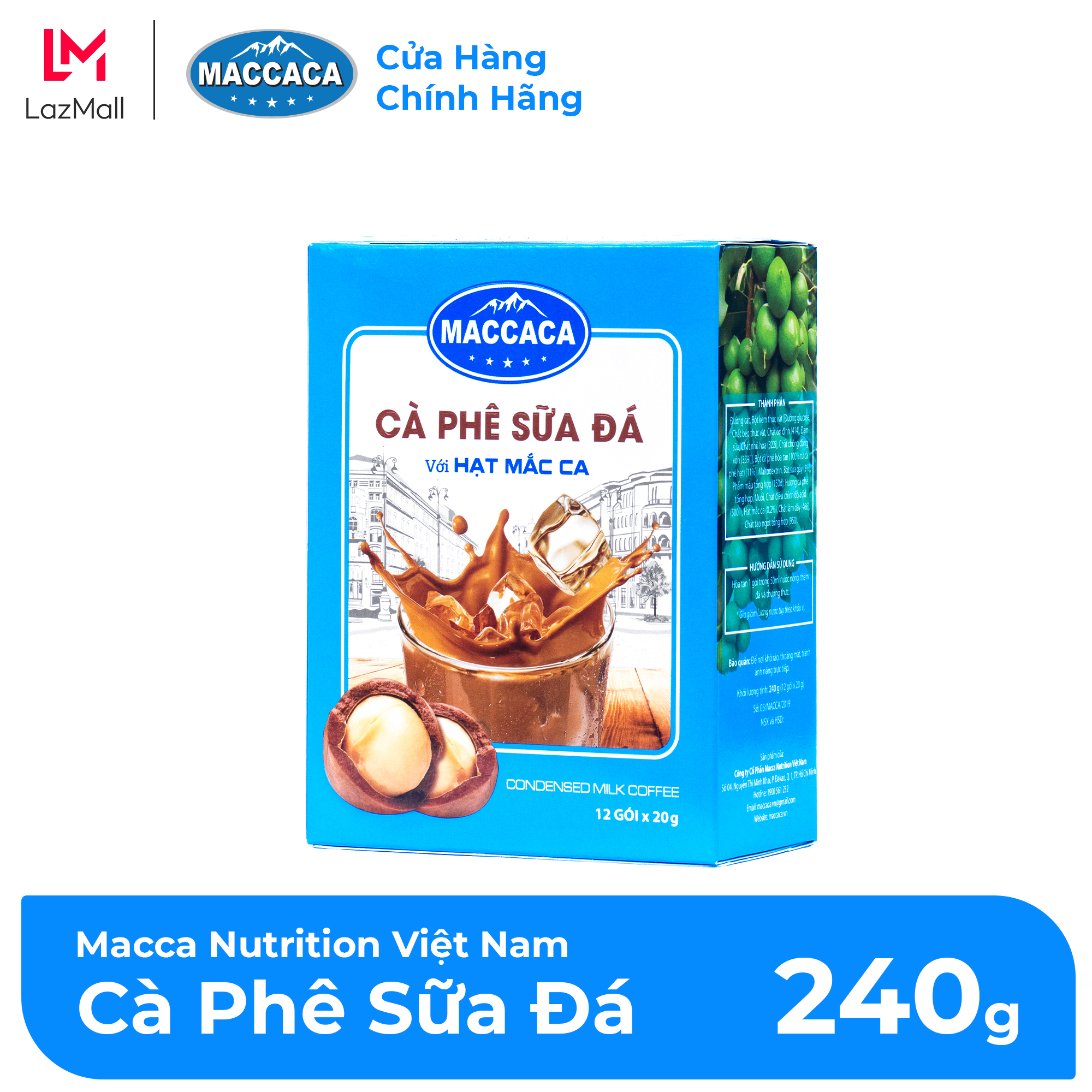 Maccaca - Cà Phê Sữa Đá với hạt Mắc Ca
