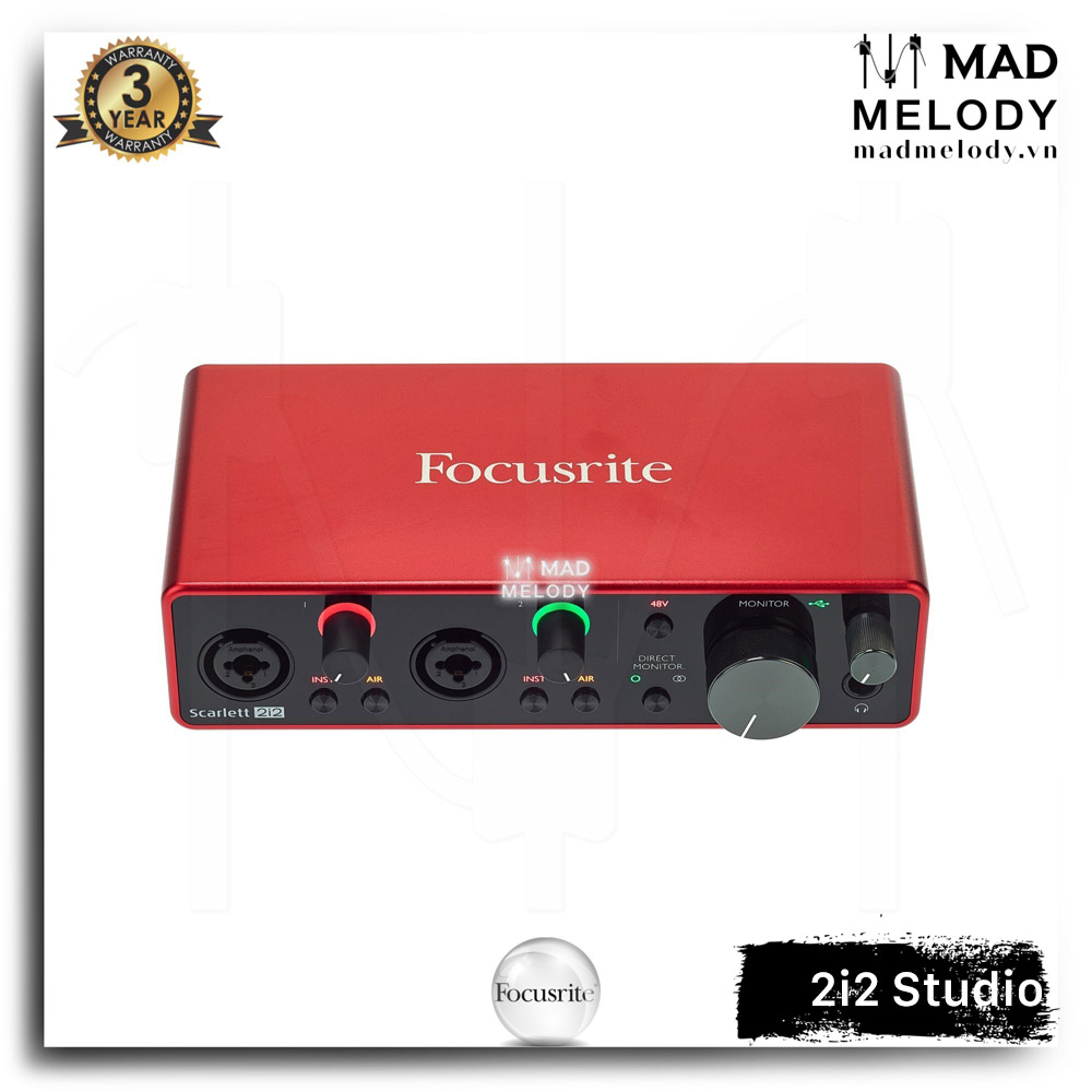 Focusrite Scarlett 2i2 Studio Recording Package (3rd Gen) [bộ thu âm chất lượng cao 2i2 Gen 3, thế hệ 3, NEW]