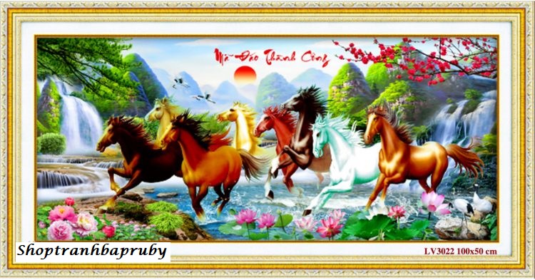 [HCM]Tranh thêu Mã Đáo Thành Công LV3022 kích thước 100 x 50 cm