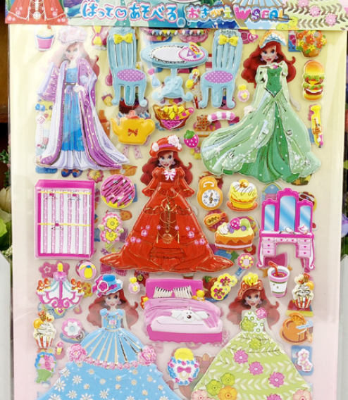 Hình dán Sticker thay trang phục công chúa (2 bảng)