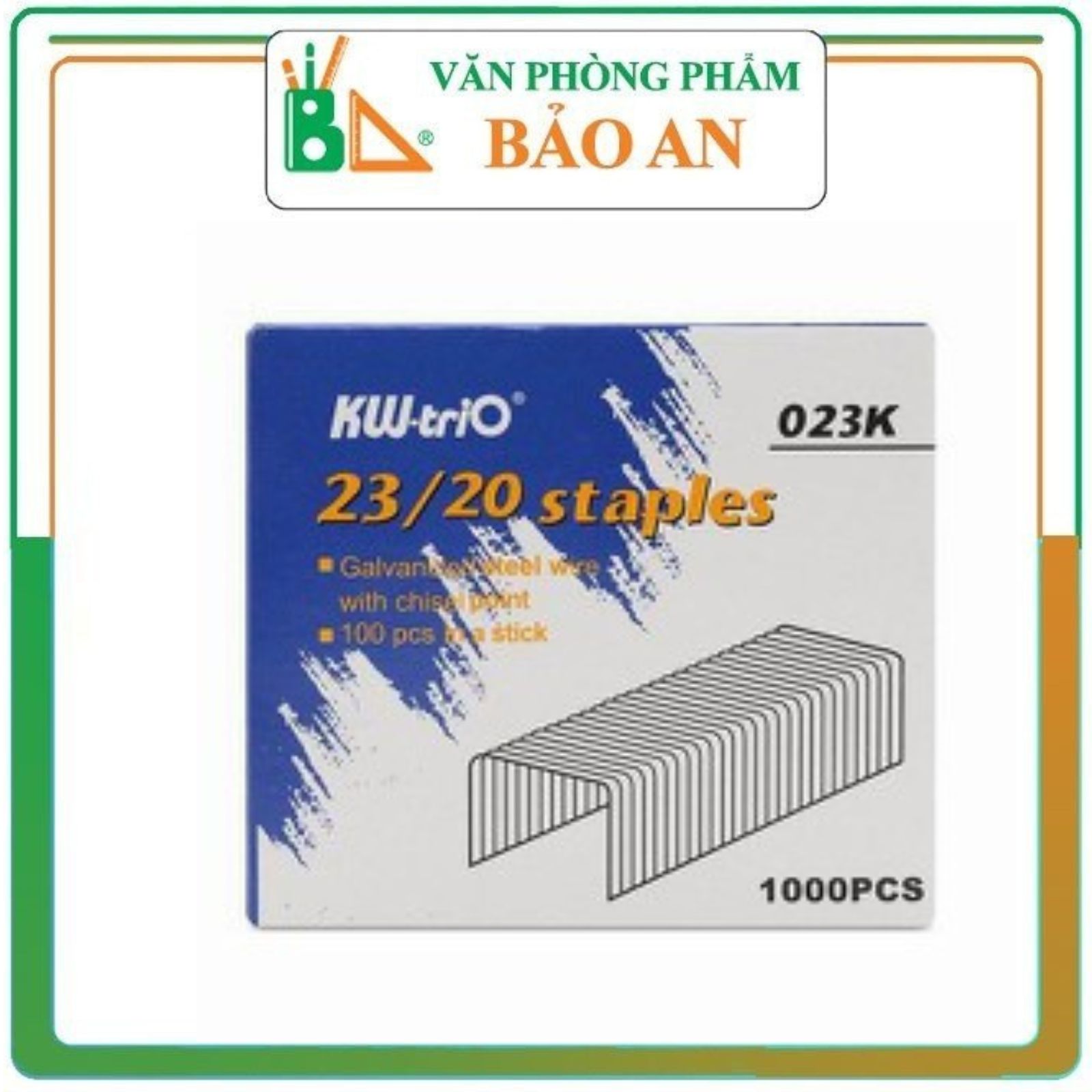Ghim dập KW trio 23/20, là sản phẩm thiết yếu được sử dụng rộng rãi trong các văn phòng, cửa hàng photocopy