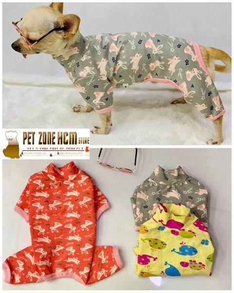 [HCM]Áo cho chó, áo cho mèo vải Cotton 100% kiểu dáng 4 chân, vải dầy thích hợp làm áo mùa đông, quần áo chó mèo nhiều size, chat chọn màu