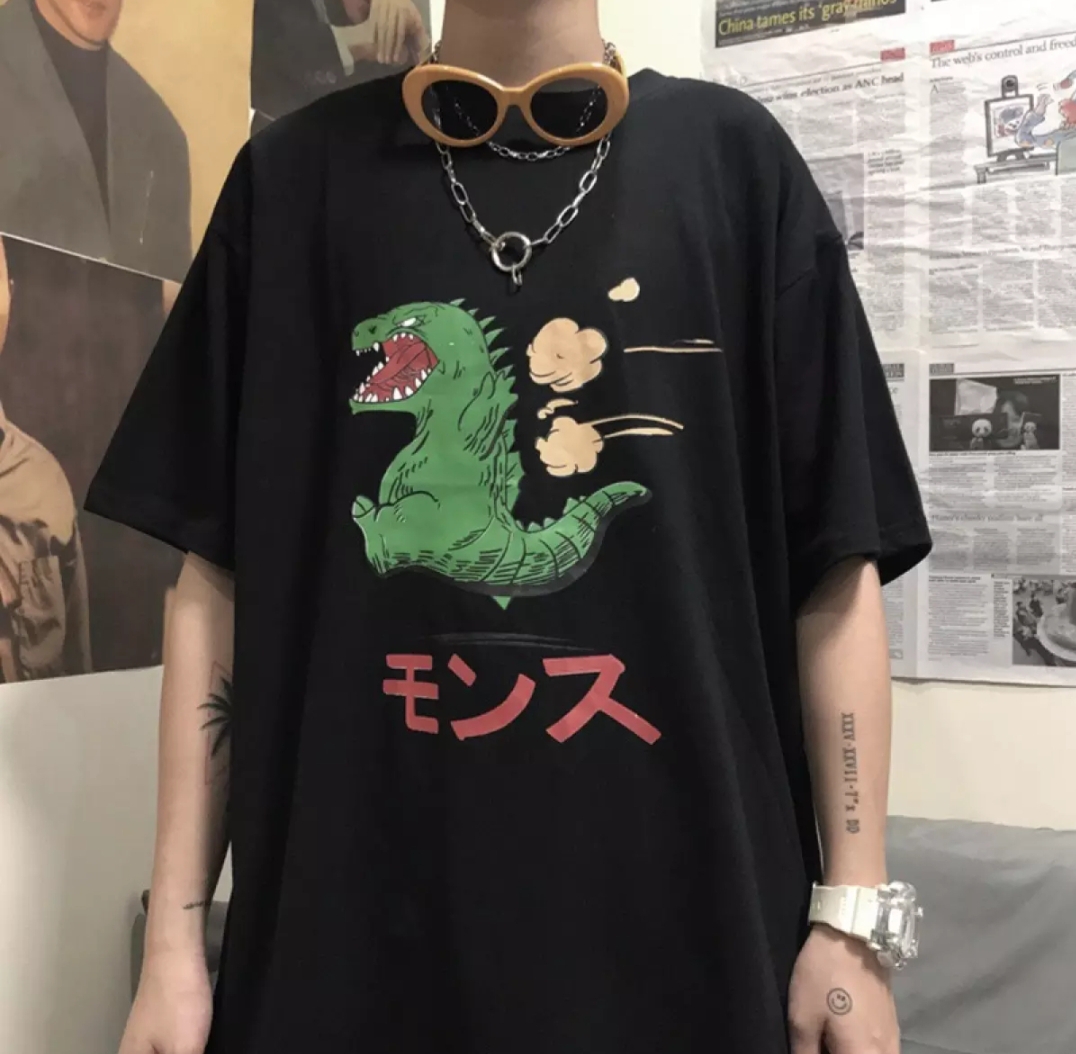 [HCM]Áo Thun Nam Nữ Form Rộng Hàn Quốc In Hình Khủng Long Runing Độc Đẹp Vải Dày Mịn Thoáng Mát Thiết Kế Thời Trang Kiểu Dáng Năng Động Trẻ Trung