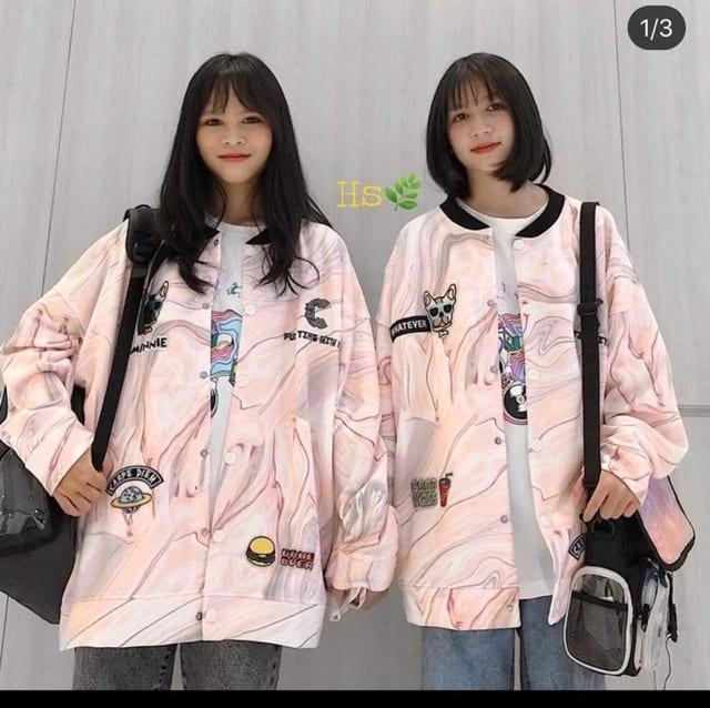 Áo khoác Bomber Loang Màu (xanh,Hồng)
