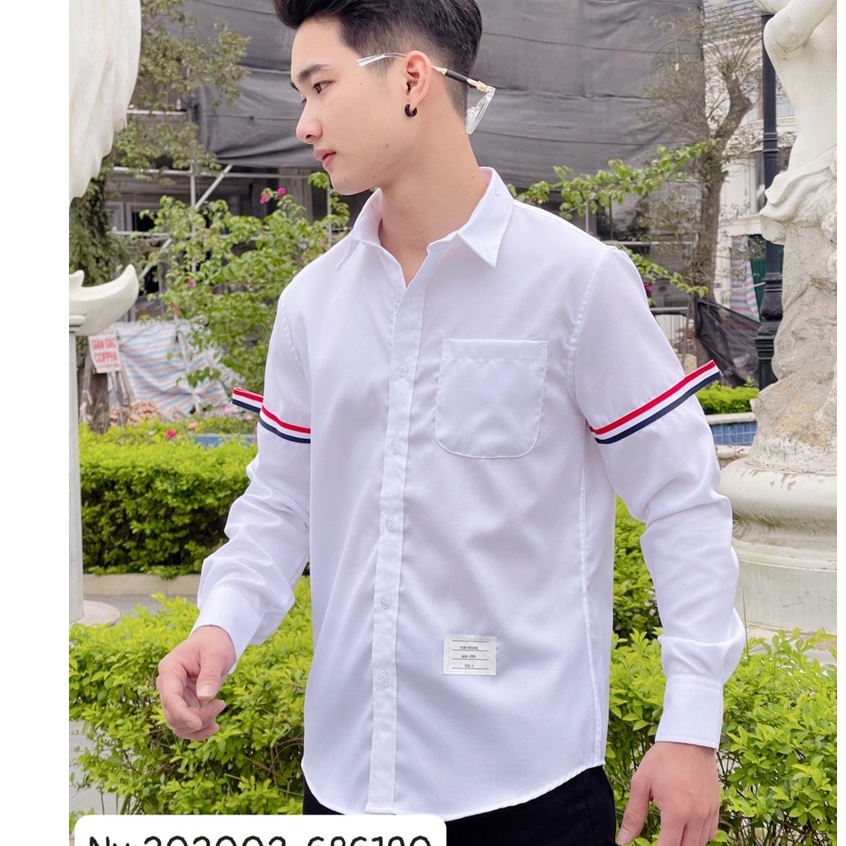 áo sơ mi viền 2 tay Chất sơ mi lụa ,ln