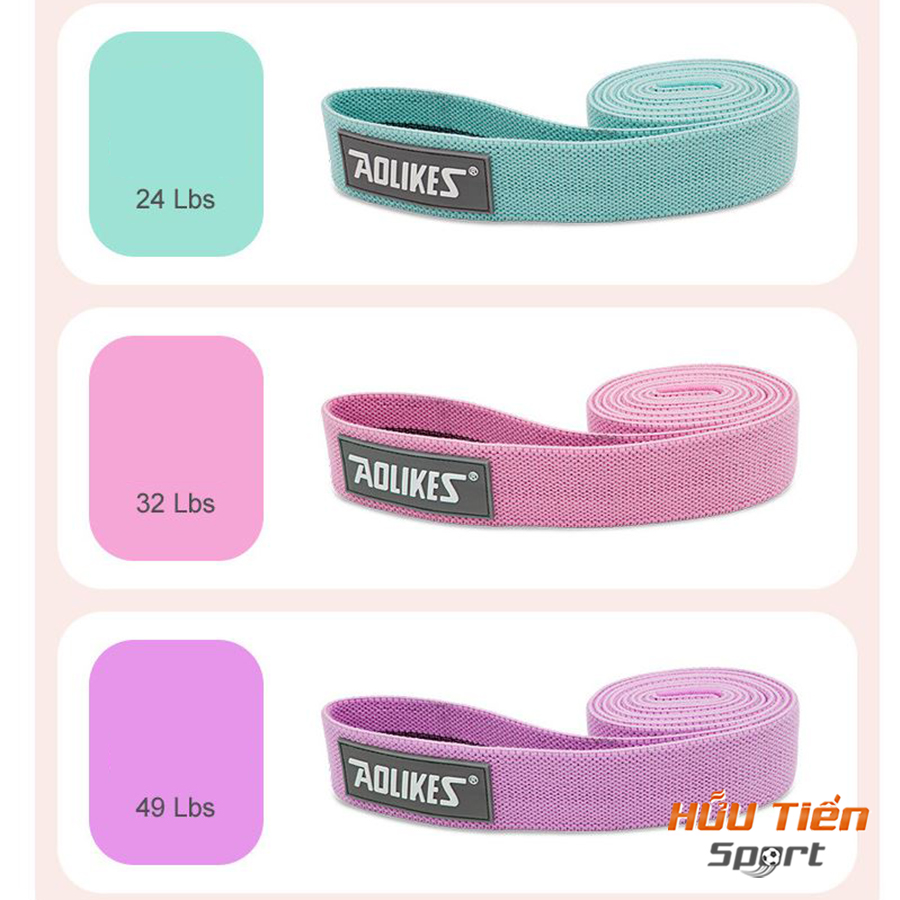 Bộ 3 dây cao su đàn hồi kháng lực, dây trợ lực powerband tập toàn thân gym yoga aolikes al3609 cao cấp chính hãng