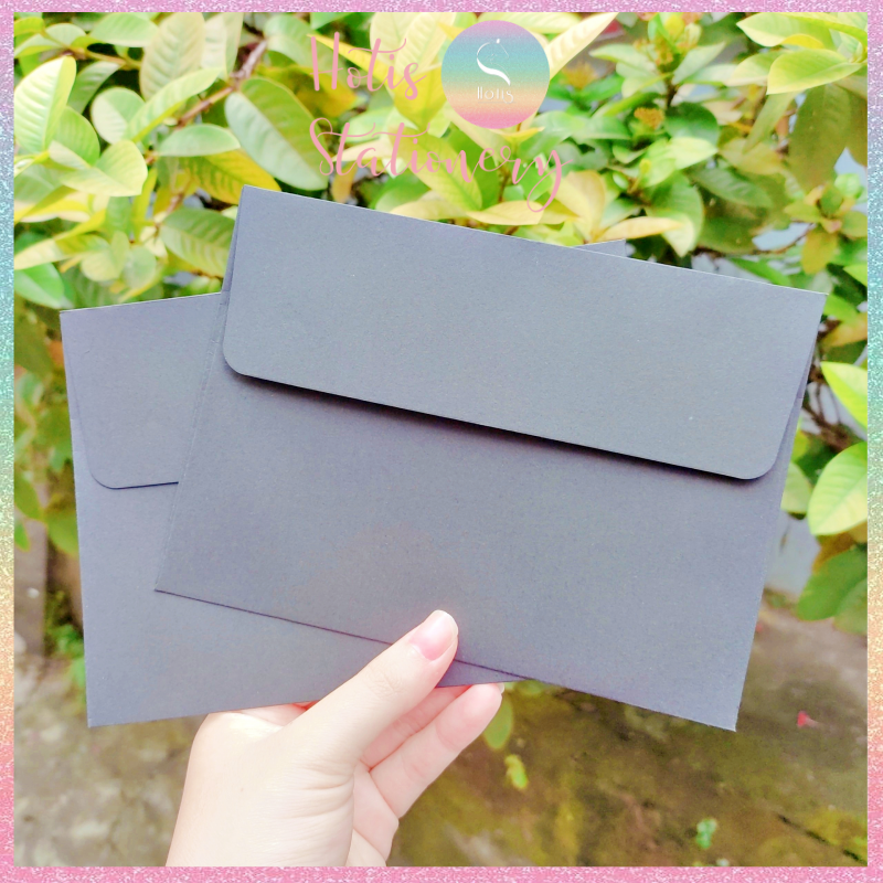 Set 10 bìa thư trơn nắp bằng 120gsm - màu trắng/ đen/ kraft - 17.5x12.5cm