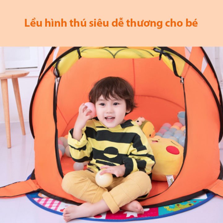 Lều chơi cho bé hình thú màu cam