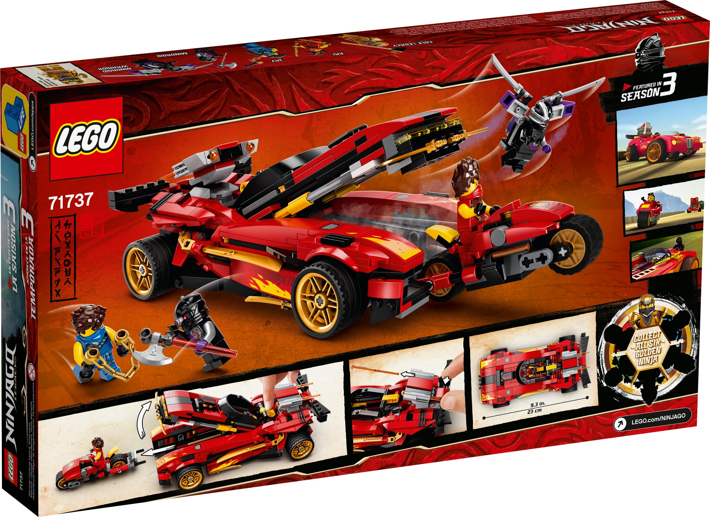 [HAPPY BRICKS] LEGO  NINJAGO - 71737 - SIÊU XE CHIẾN ĐẤU CỦA KAI - X-1 NINJA CHARGER