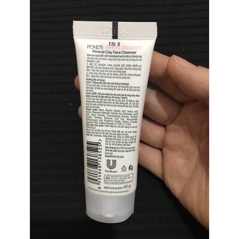 Combo 3 tuýp sữa rửa mặt Pond's 40gam/tuýp