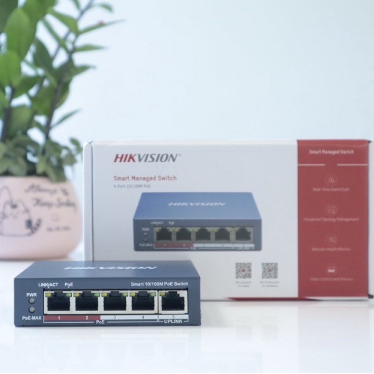 Switch Poe 4 port Hikvision DS-3E1105P-EI