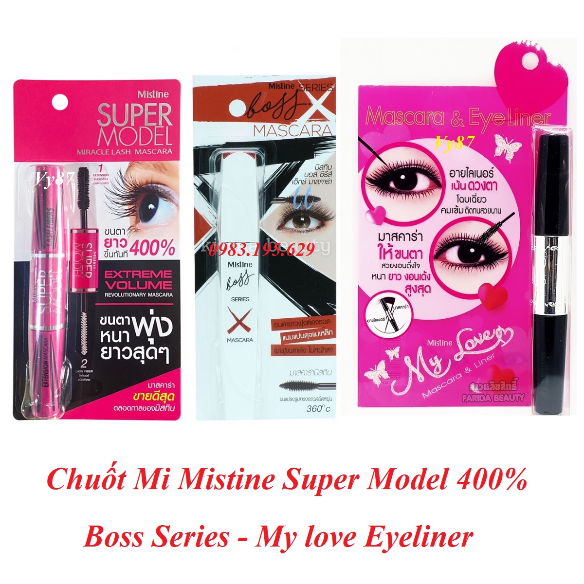 Chuốt Mi 2 Đầu Mascara Mistine Super Model 400%