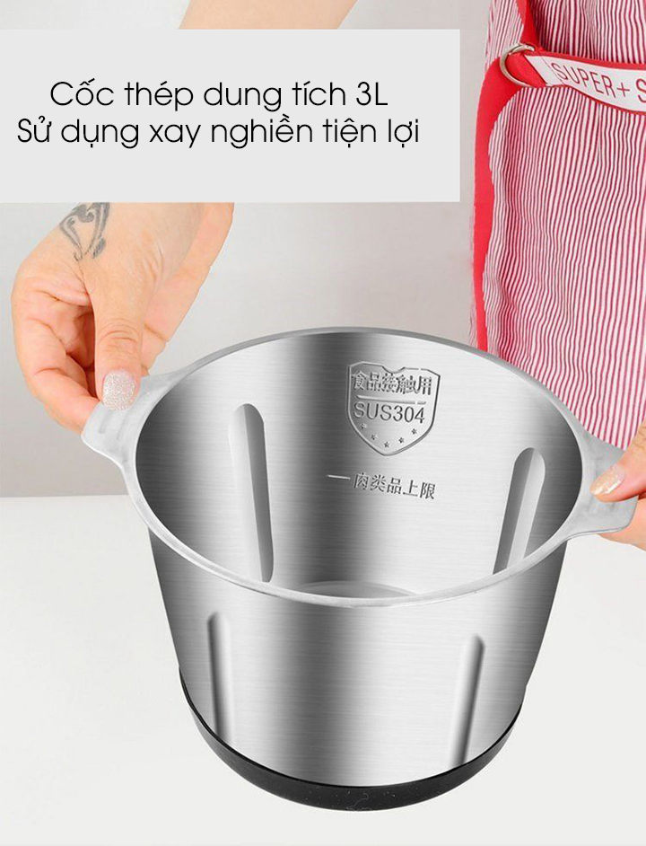 Máy Xay Thịt Inox đa năng Food Processor 200W Cao Cấp