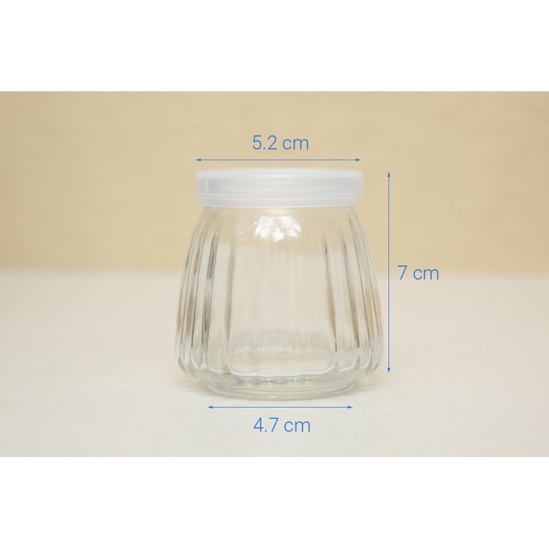 Hũ thủy tinh đựng yaourt 100ml - 120ml có nắp