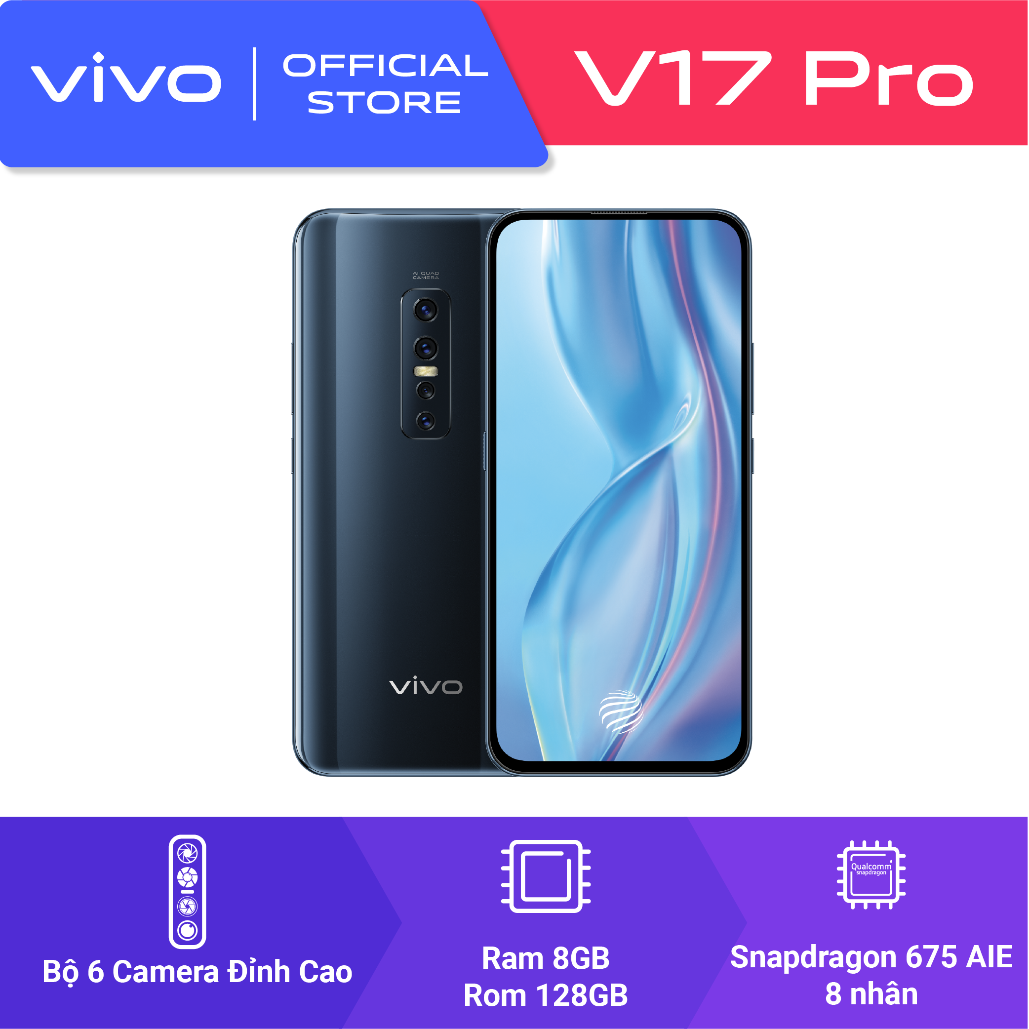 BẢO HÀNH 12 THÁNG Điện thoại Vivo V17 Pro (8GB/128GB)...