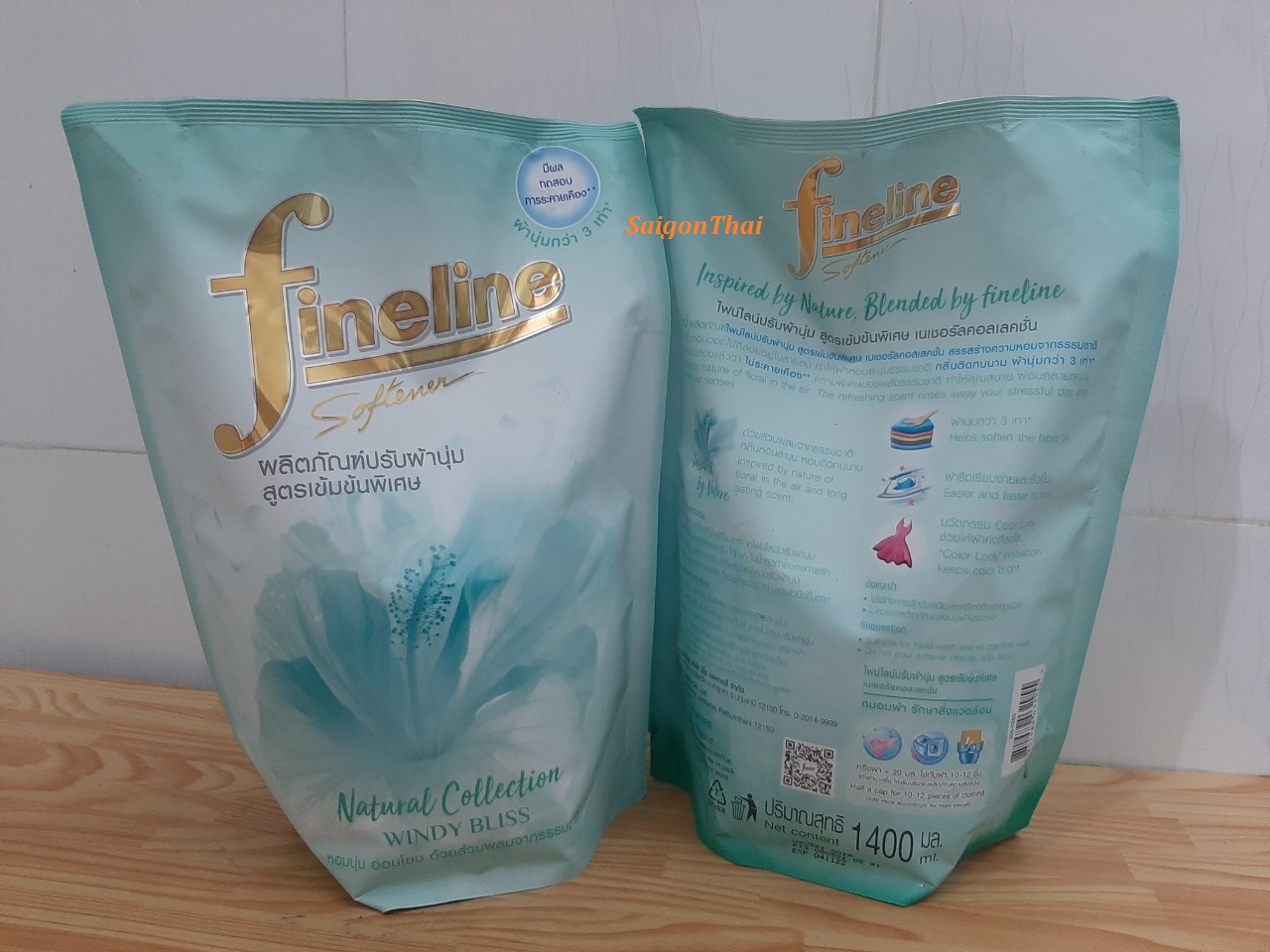 (SGT) Túi Nước Xả Vải Fineline Đậm Đặc 1400ml (Thái Lan)
